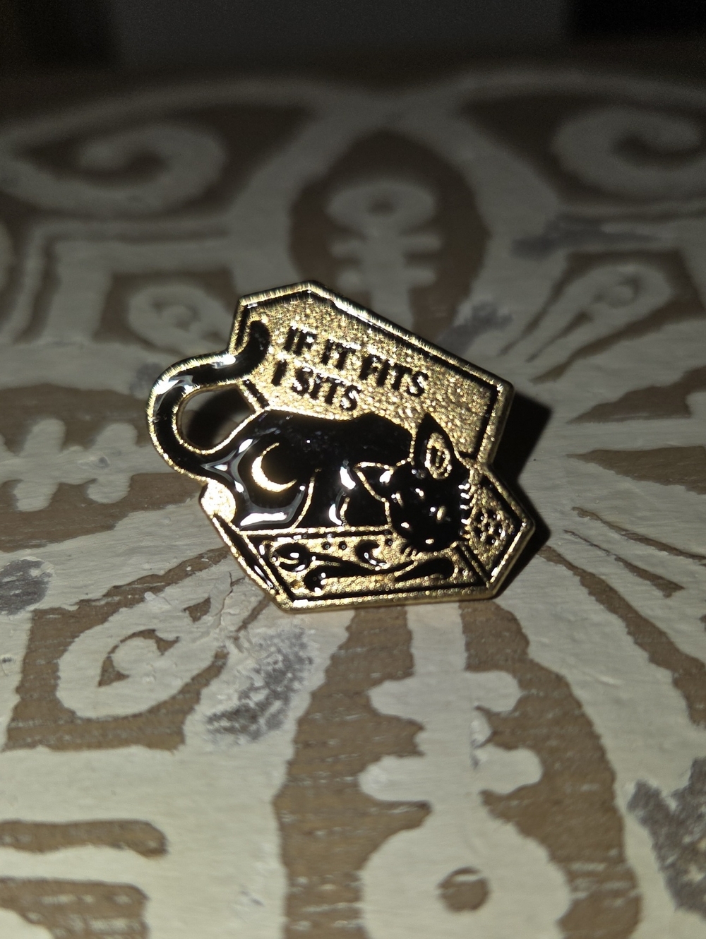 Gold & Black Cat Enamel Pin